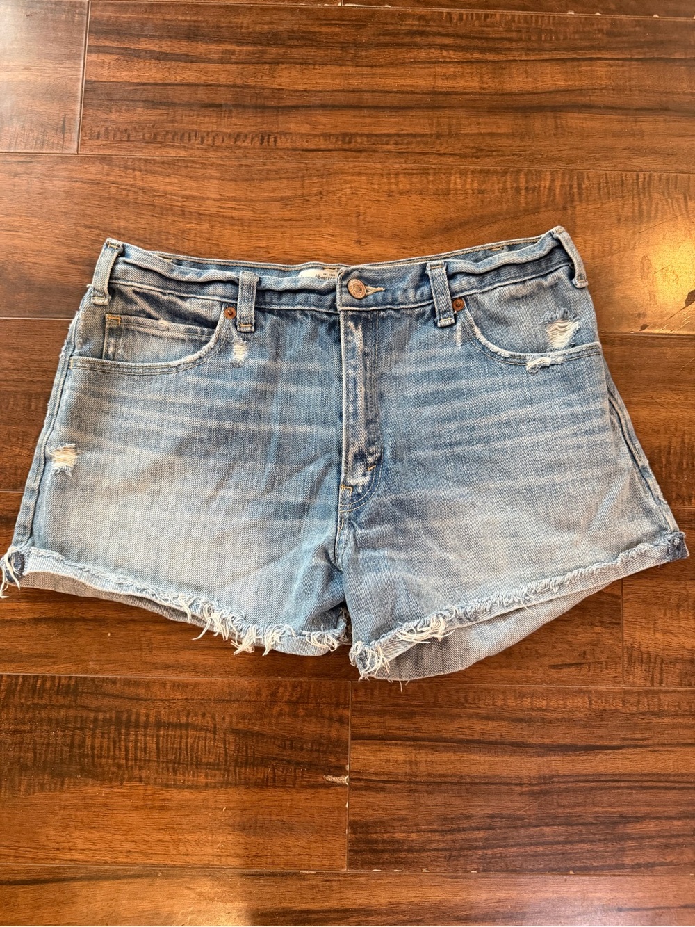 Abercrombie & Fitch Light Wash Denim Cutoff Shorts